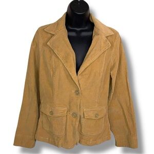 Y2K Juniors Small Baileys Point Tan Brown Corduroy Blazer Jacket Long Sleeve